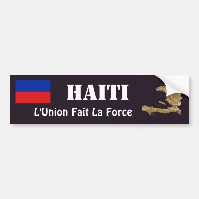 Haiti Flag and Map Bumper Sticker