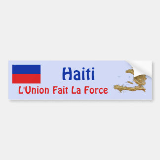 Haiti Flag and Map Bumper Sticker