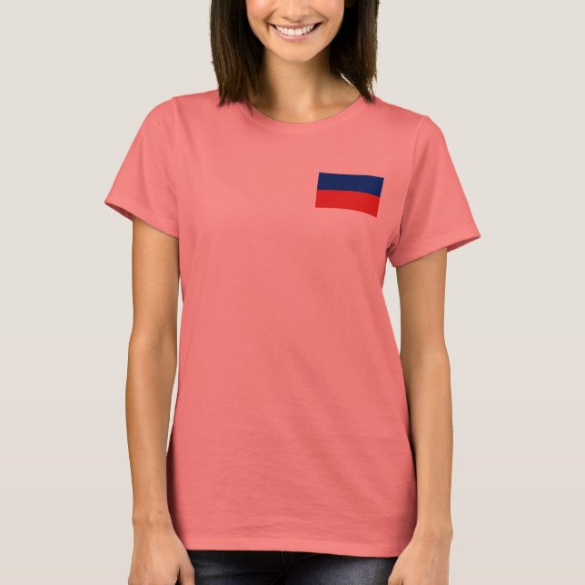 Haiti Flag and Map dk T-Shirt (Front)