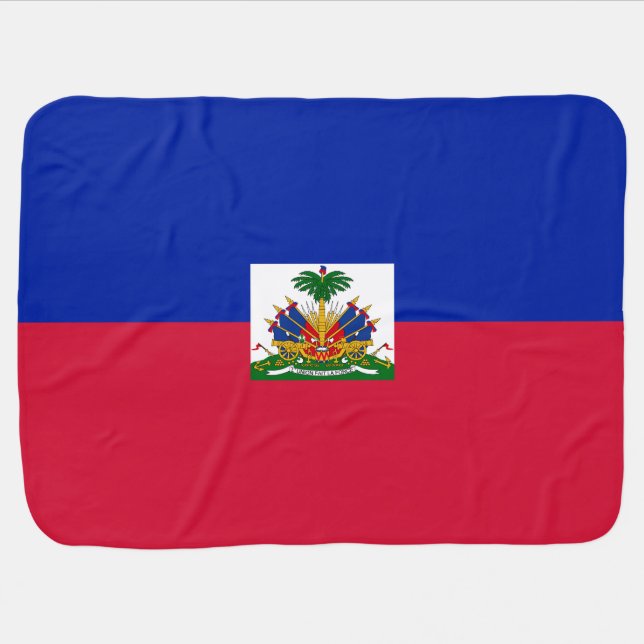 Haiti Flag Baby Blanket (Horizontal)