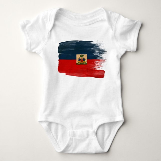 Haiti Flag Baby Bodysuit (Front)
