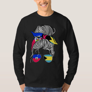Haiti Flag Bahamas Grown Women Girl Country T-Shirt