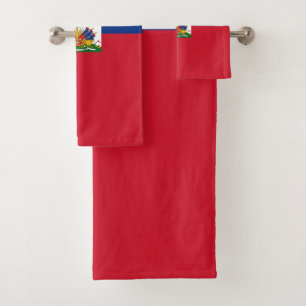 Haiti flag bath towel set