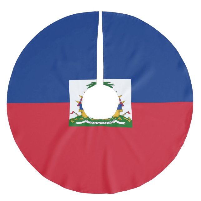 Haiti flag brushed polyester tree skirt (Front)