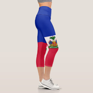 Haiti Flag Capri Leggings