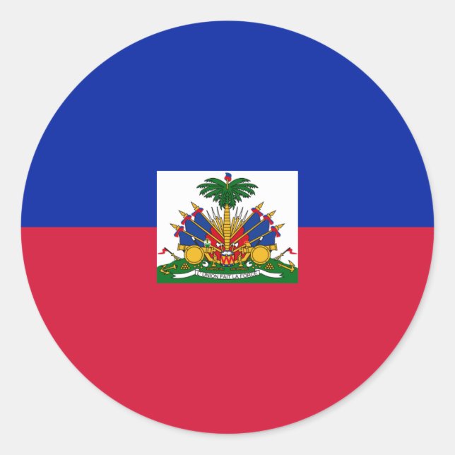 Haiti flag  classic round sticker (Front)
