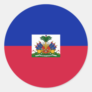 Haiti flag classic round sticker