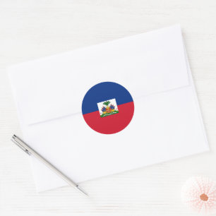 Haiti flag classic round sticker