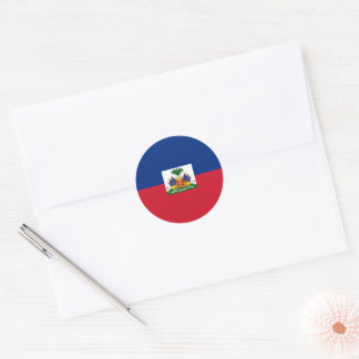Haiti flag classic round sticker