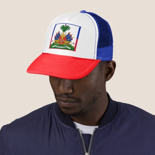 Haiti Flag Coat of Arms  Trucker Hat