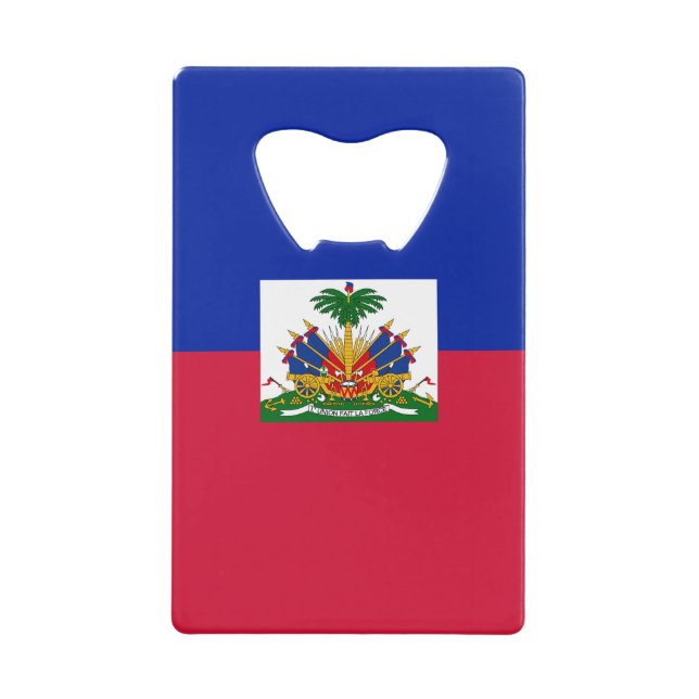 Haiti Flag Credit Card Bottle Opener (Front)