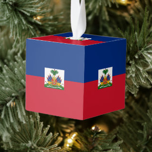 Haiti flag cube ornament