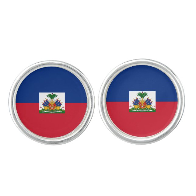 Haiti flag cufflinks (Front)
