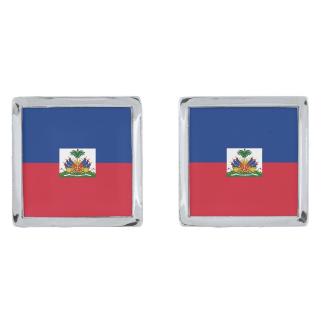 Haiti flag cufflinks (Front)