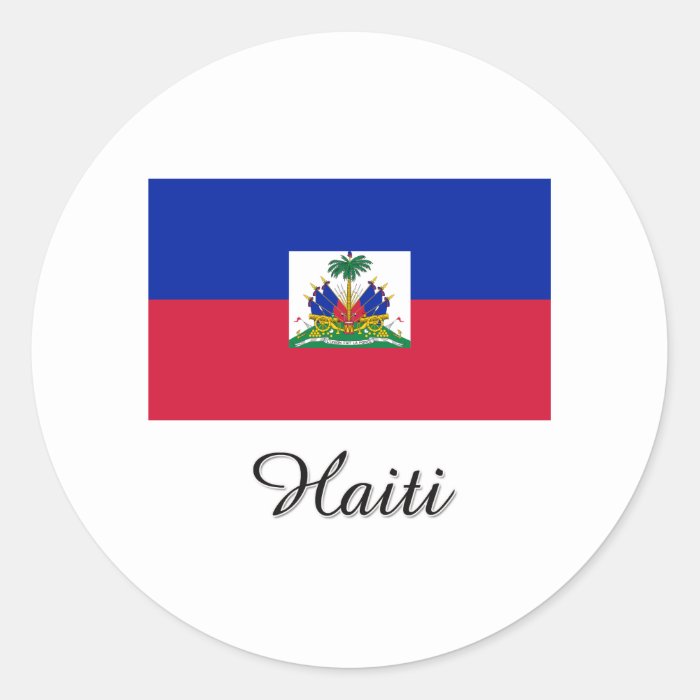 Haiti Flag Design Round Stickers