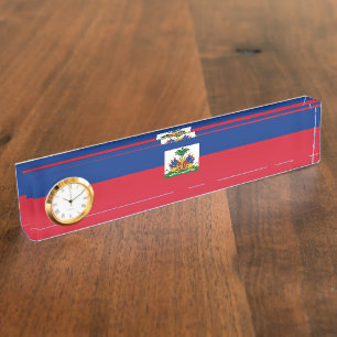 Haiti flag desk name plate