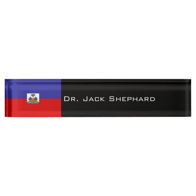 Haiti Flag Desk Name Plate (Front)