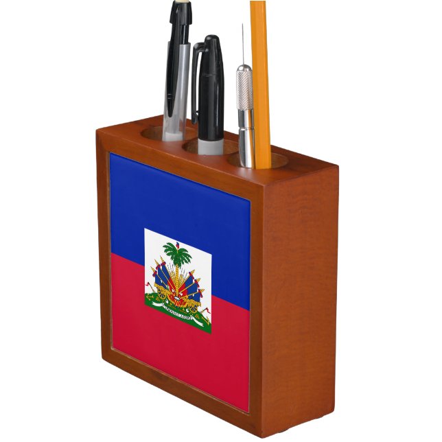 Haiti Flag Desk Organizer (In Situ)
