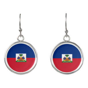 Haiti flag earrings