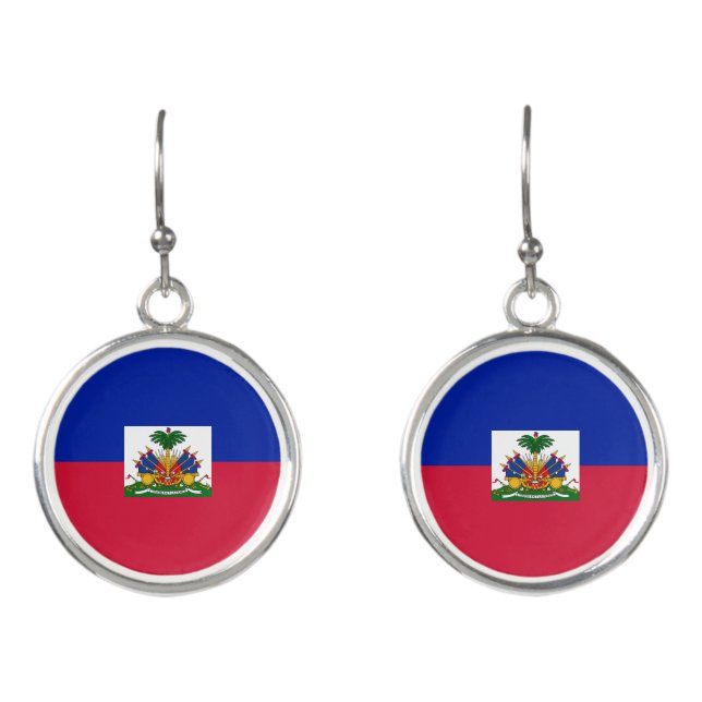 Haiti flag  earrings (Front)