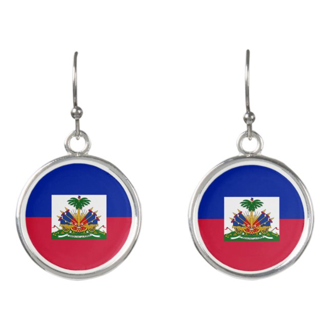 Haiti Flag Earrings (Front)