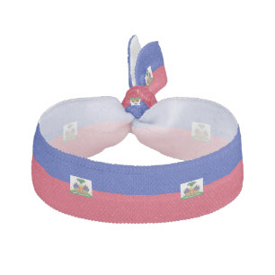 Haiti Flag Elastic Hair Tie