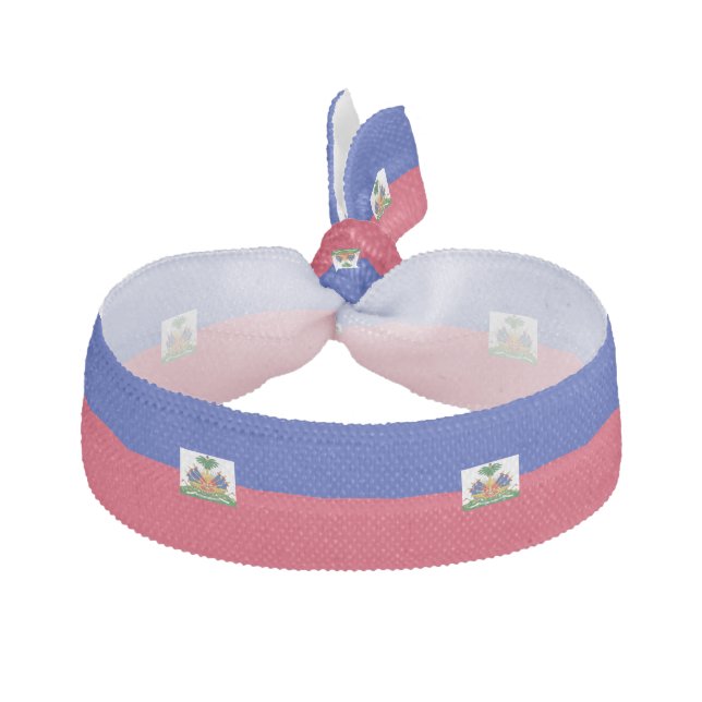 Haiti Flag Elastic Hair Tie (Front)