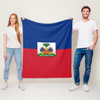 Haiti flag fleece blanket