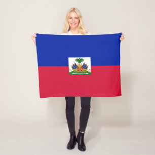 Haiti Flag Fleece Blanket