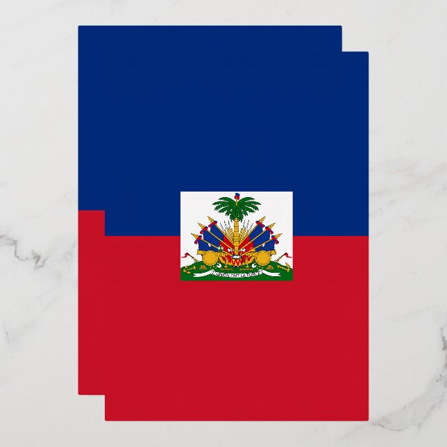 Haiti flag foil invitation (Front/Back)