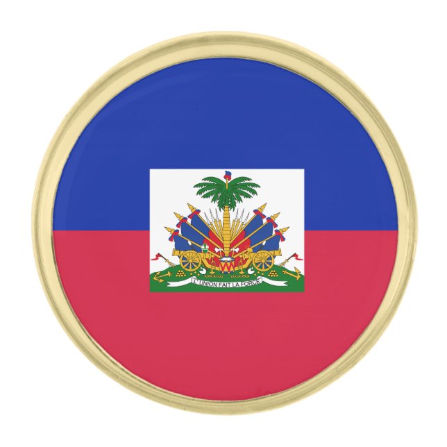 Haiti Flag Gold Finish Lapel Pin (Front)