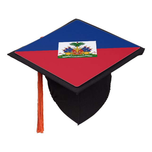 Haiti flag graduation cap topper (Angled)