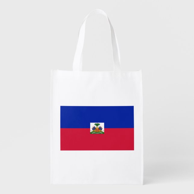 Haiti Flag Grocery Bag (Front)