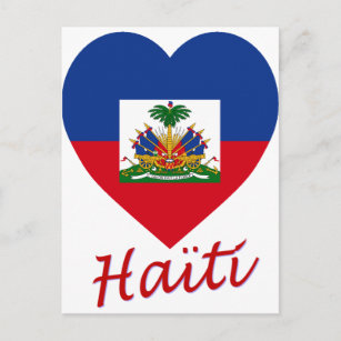 Haiti Flag Heart Postcard