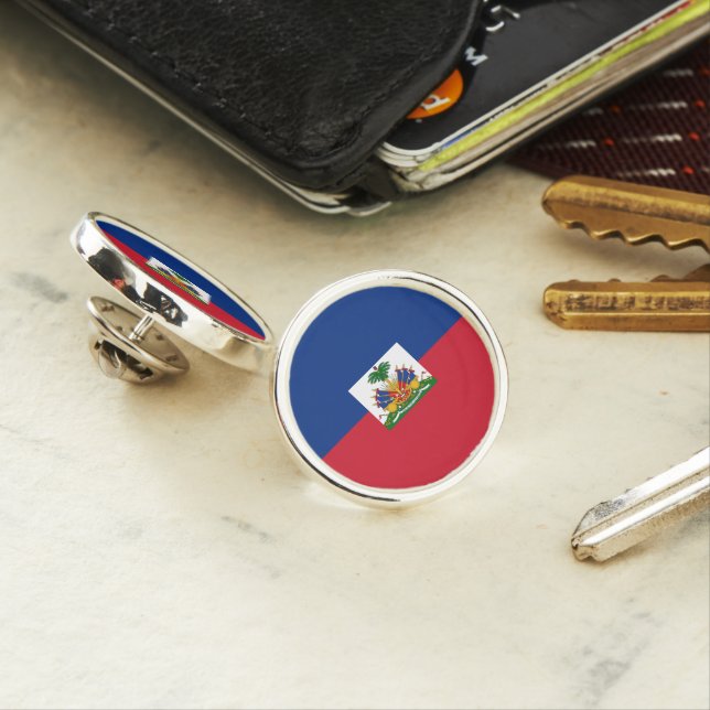 Haiti flag lapel pin (In Situ)