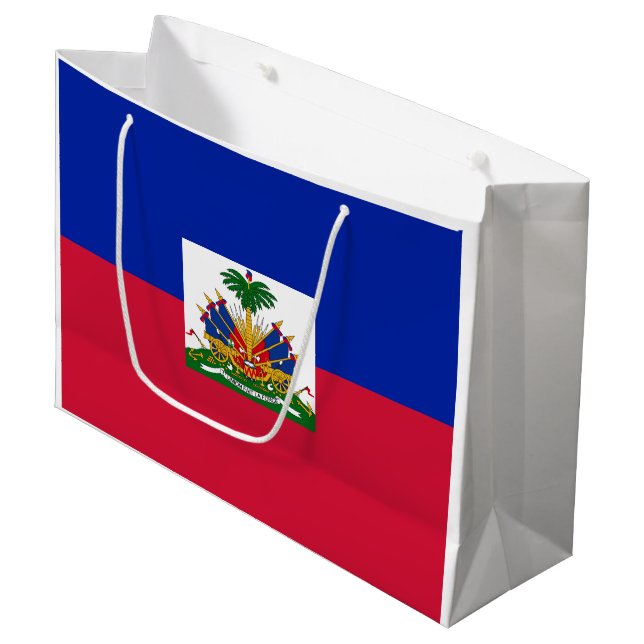 Haiti Flag Large Gift Bag (Front Angled)