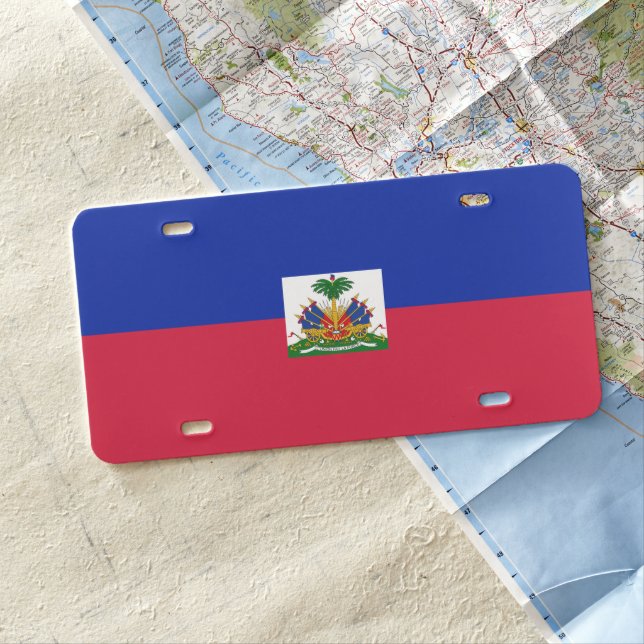 Haiti flag license plate (In Situ)