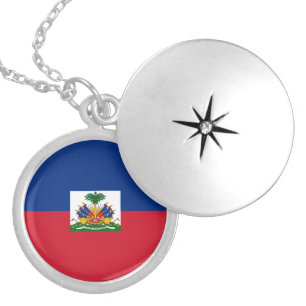 Haiti flag locket necklace