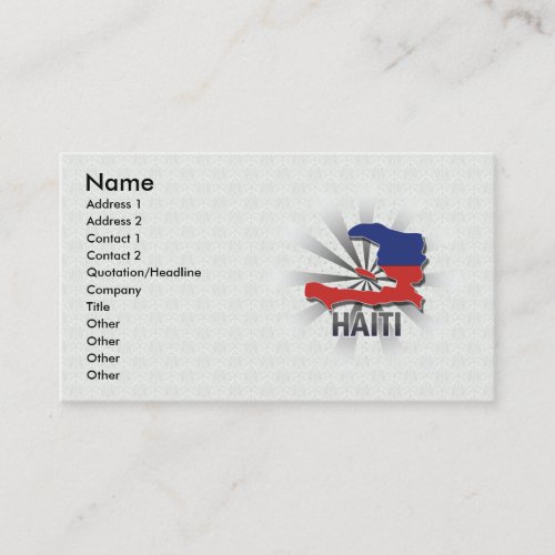 Haiti Flag Map 20 Business Card