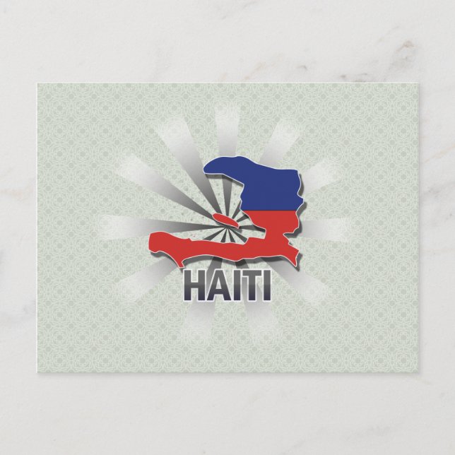 Haiti Flag Map 2.0 Postcard (Front)
