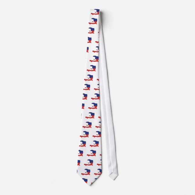 Haiti Flag Map full size Neck Tie (Front)