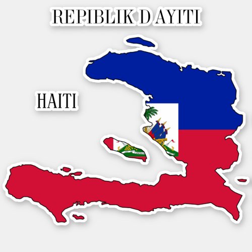 Haiti Flag Map Sticker