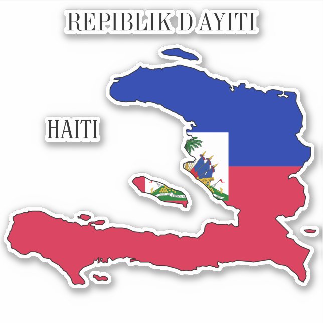 Haiti Flag Map Sticker (Front)