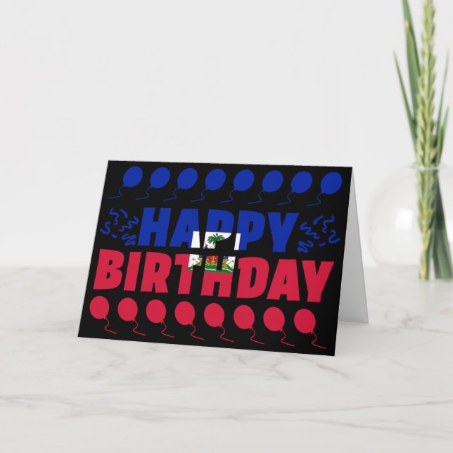 Haiti Flag Patriotic Birthday Card (Front)