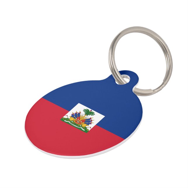 Haiti flag pet ID tag (Side)