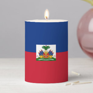 Haiti flag pillar candle
