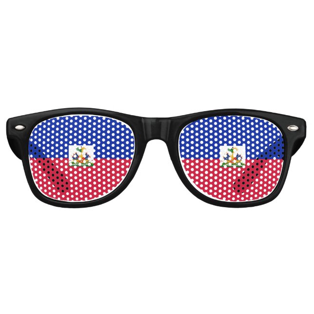 Haiti flag retro sunglasses (Front)