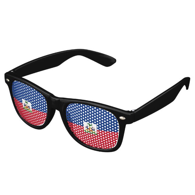 Haiti flag retro sunglasses (Angled)