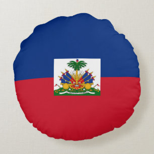 Haiti flag round pillow