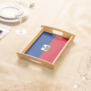 Haiti flag serving tray
